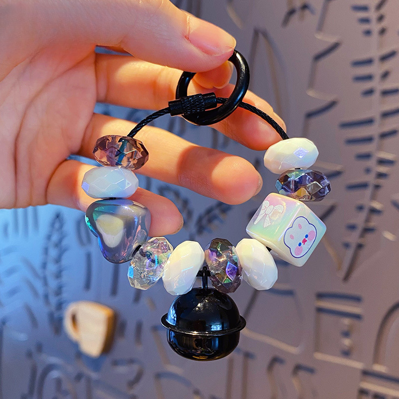 Wholesale Cartoon Bell Beaded Acrylic Keychains